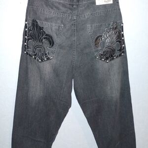 Vintage South Pole Black Jeans with Embellished Pockets